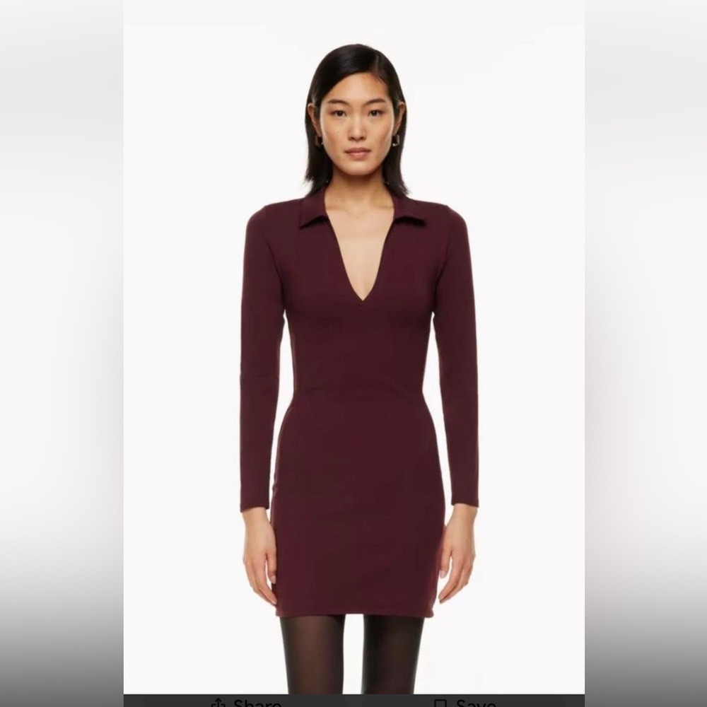 Babaton Contour Polo Rich Maroon Dress